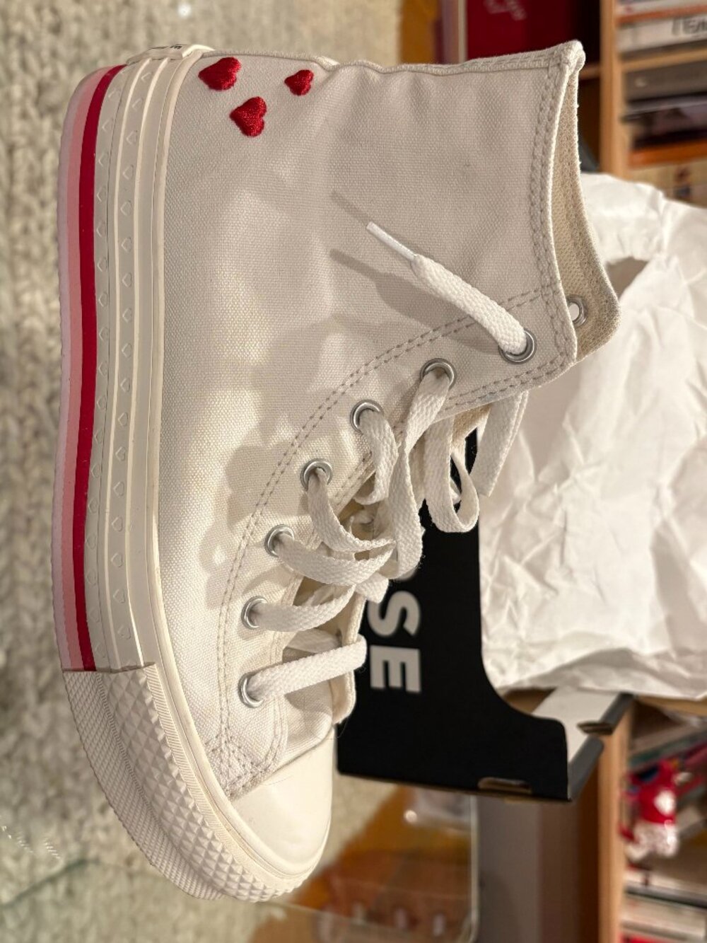 Big Kid's size 5 CONVERSE Valentine's Day 2025 Collection Lift Platforms